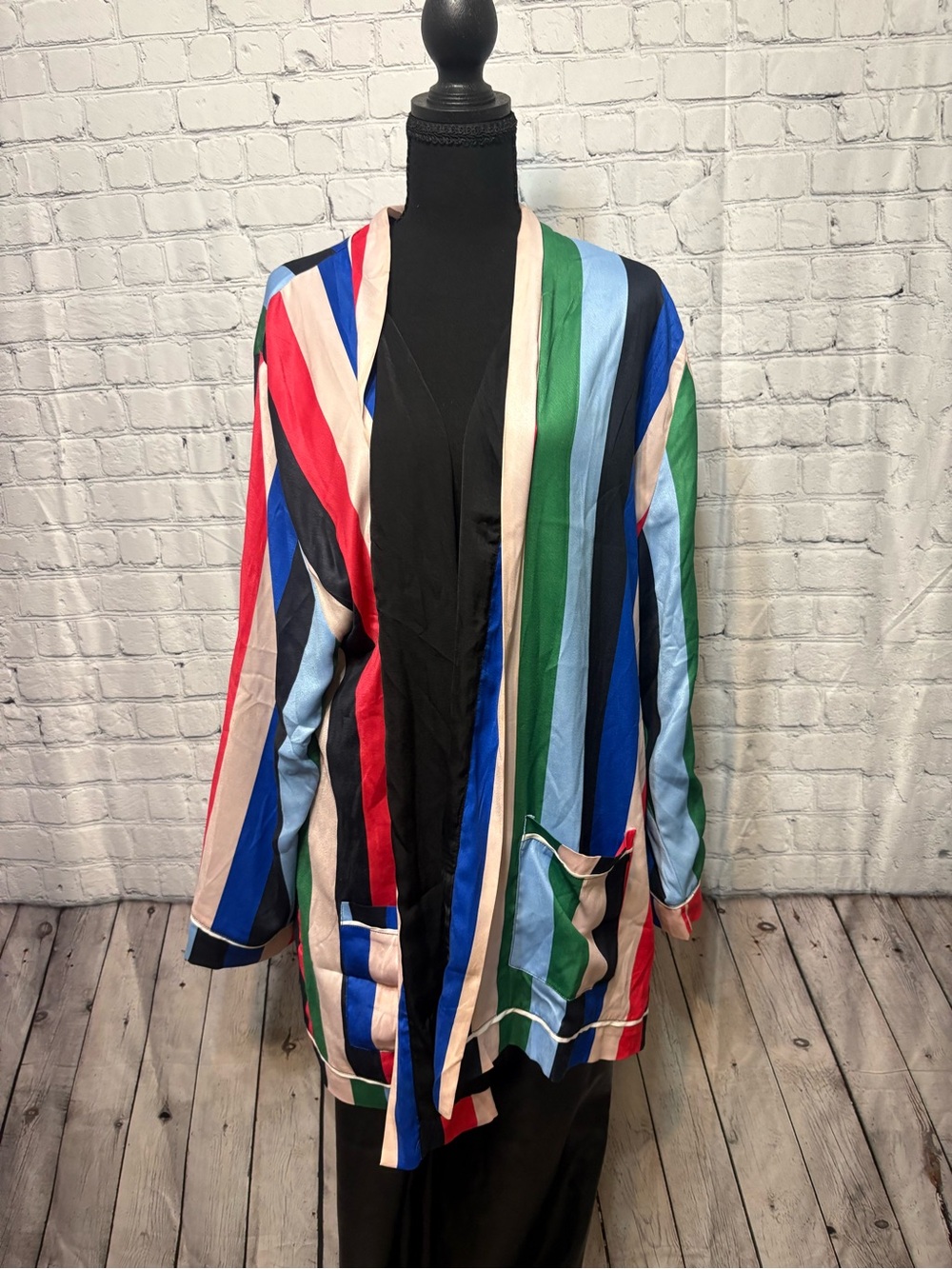 Multicolor Striped Robe